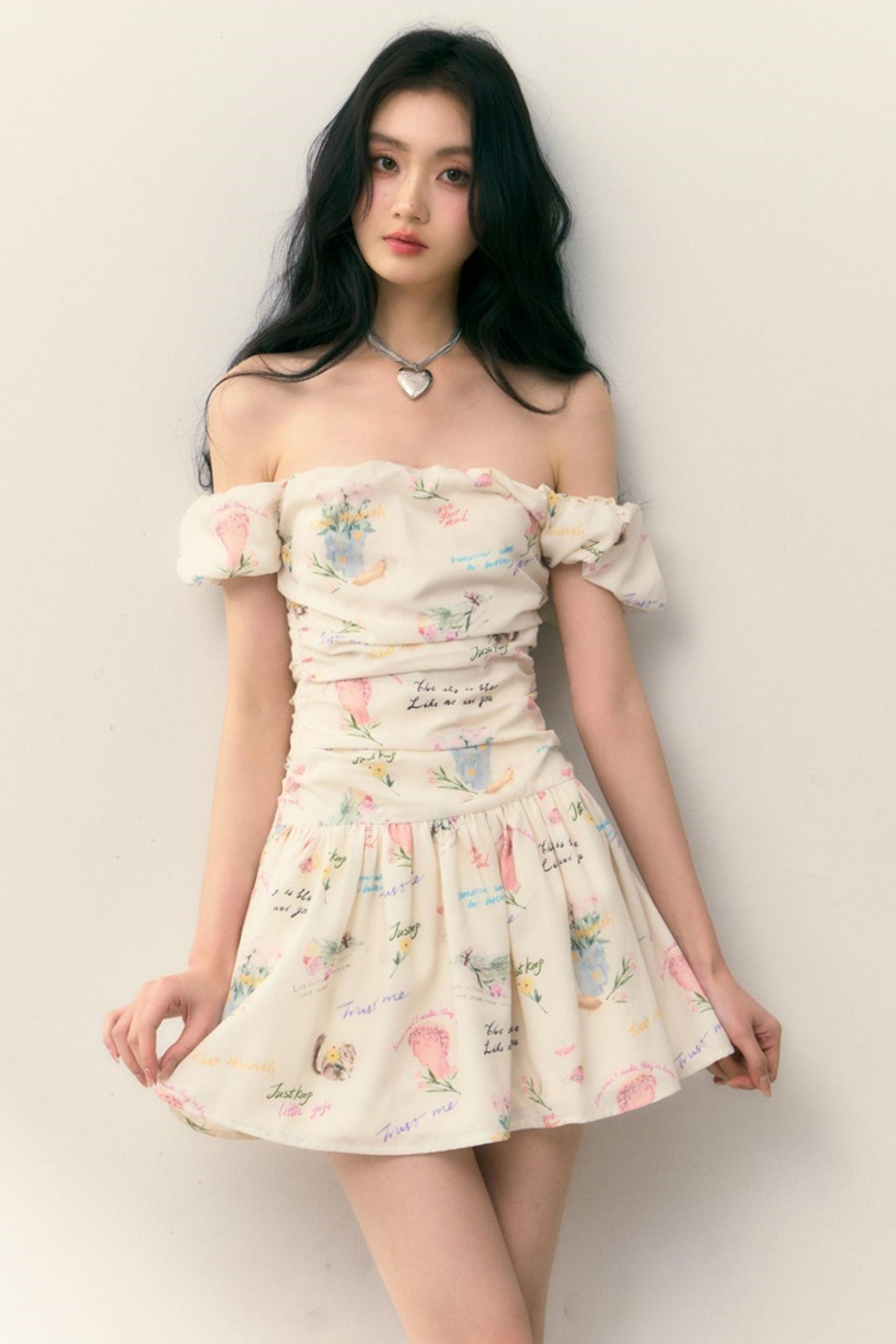 One-Shoulder Pleated Summer Dress