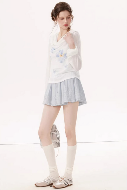 Hooded Lace Swing Blouse