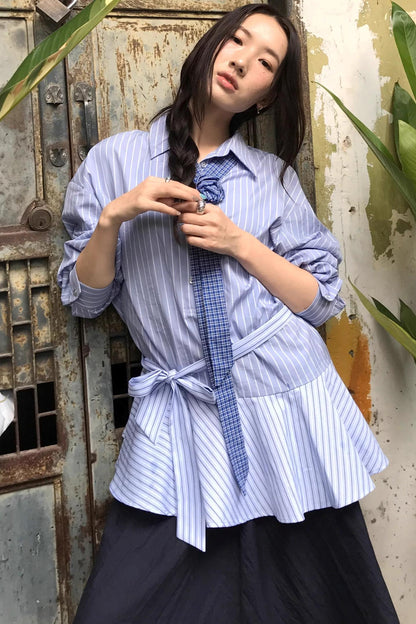 Layered Wave Stripes Dress