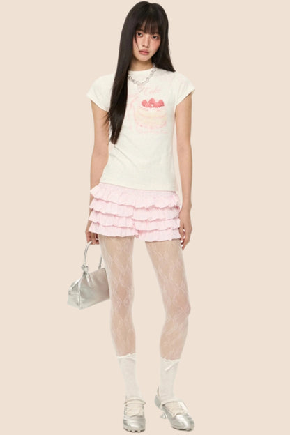 French Fluffy High-Waist Skirt