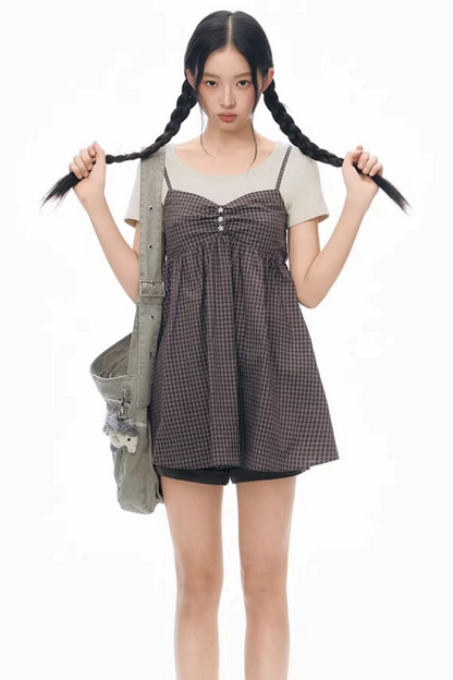 Fake Two-Piece Cotton Top