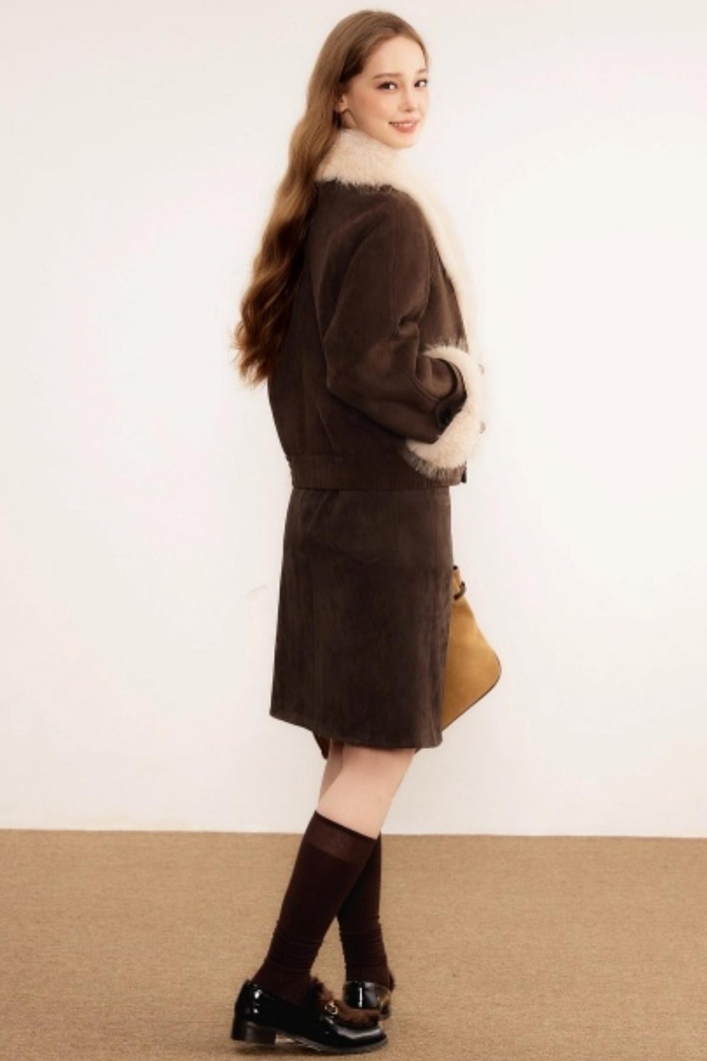 Faux Fur Suede Winter Coat