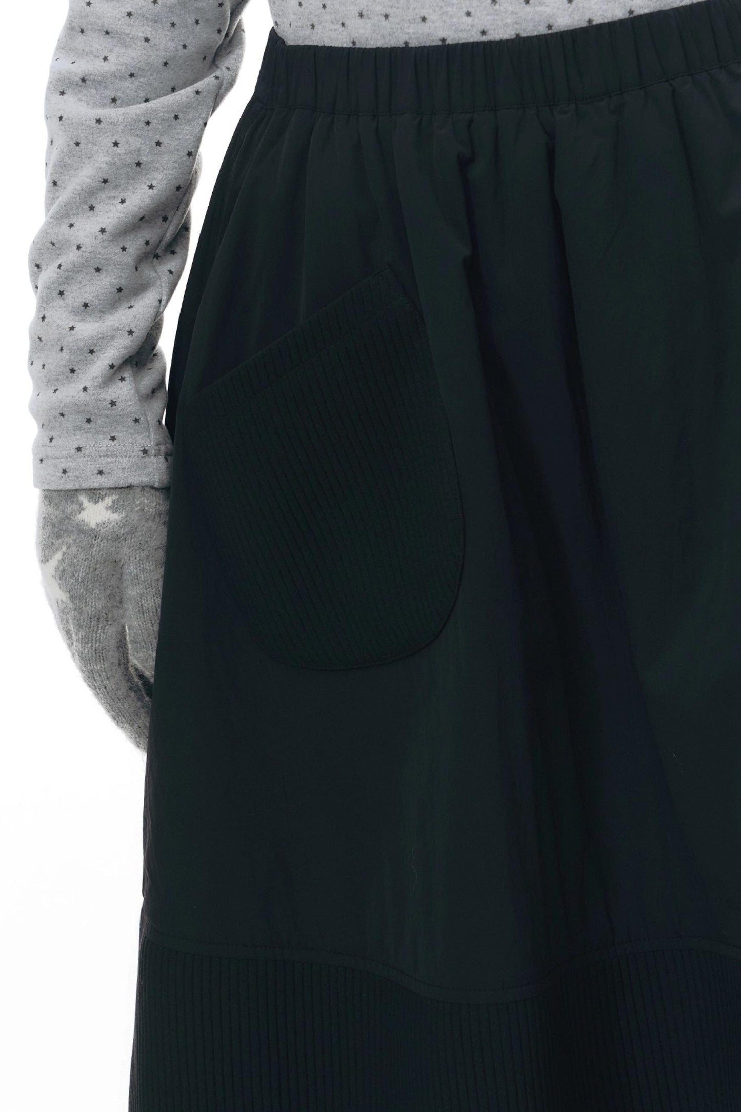 Textured Quilted A-Line Skirt