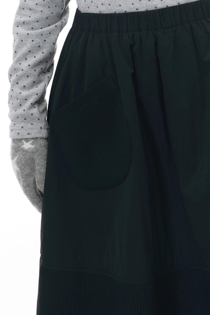 Textured Quilted A-Line Skirt