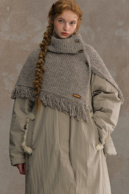 Wool Knitted Cape Cardigan