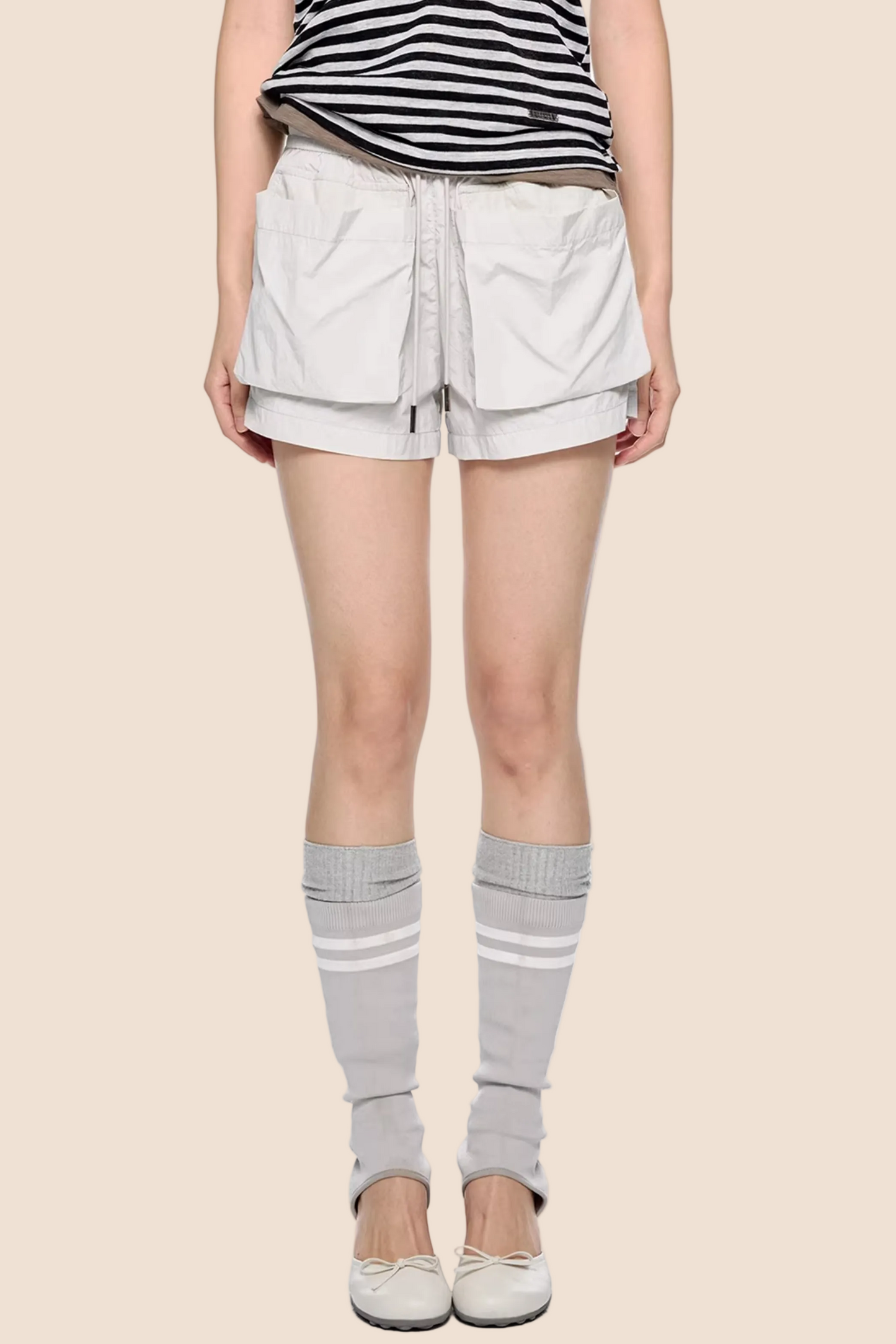 Pleated Quick-Dry Sports Shorts