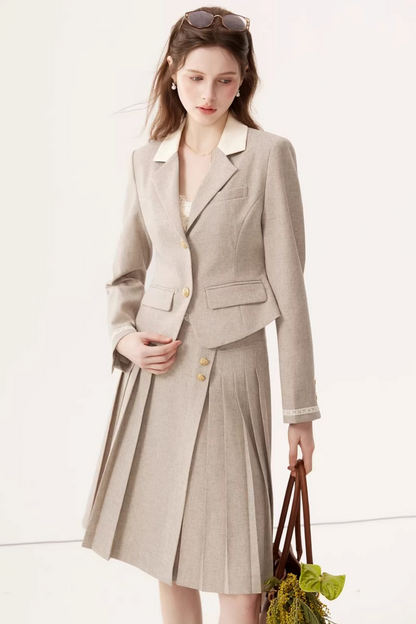 Color-Block Linen Skirt Set-Up