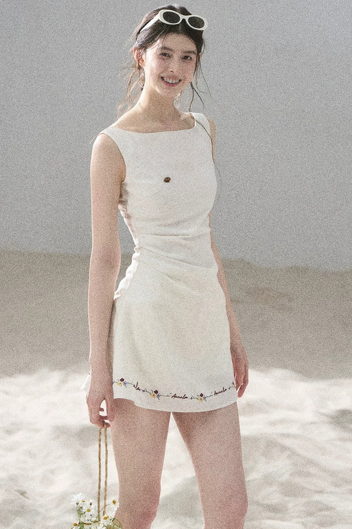 French Embroidery A-Line Dress
