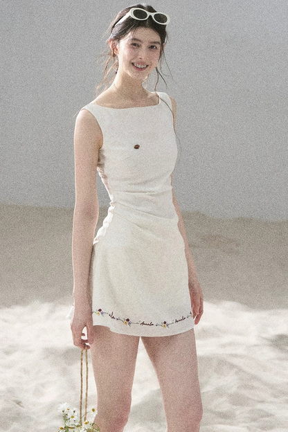 French Embroidery A-Line Dress