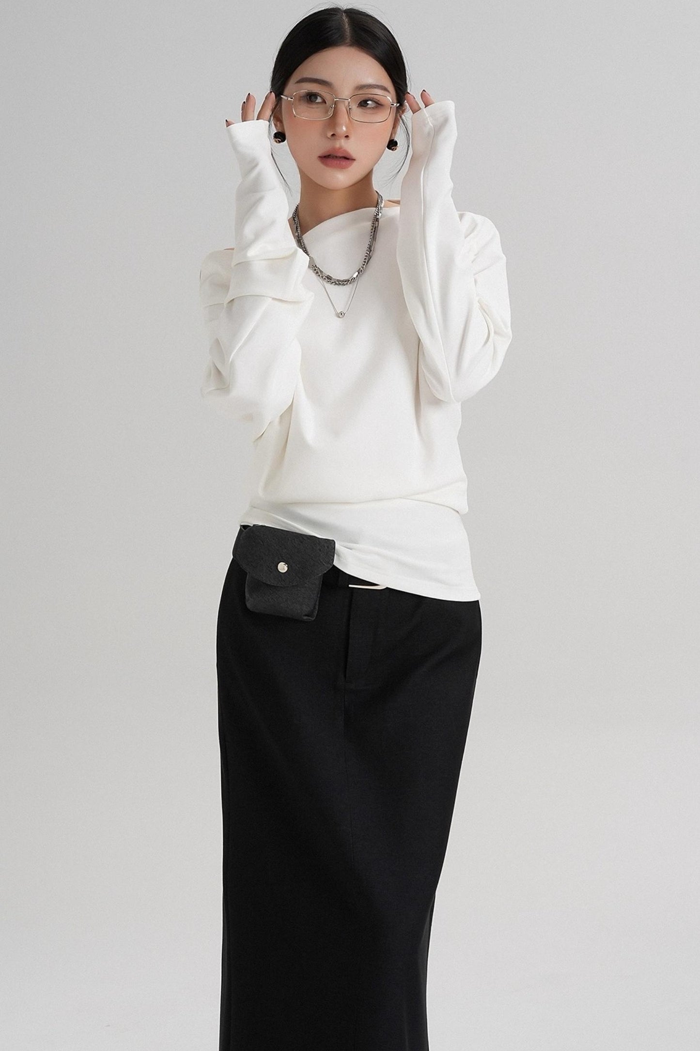 Temperament Shoulder T-shirt