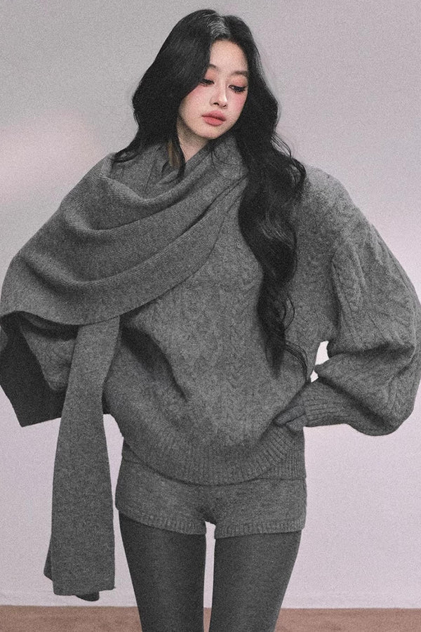 Zurich Knit Sweater Shorts Set-Up