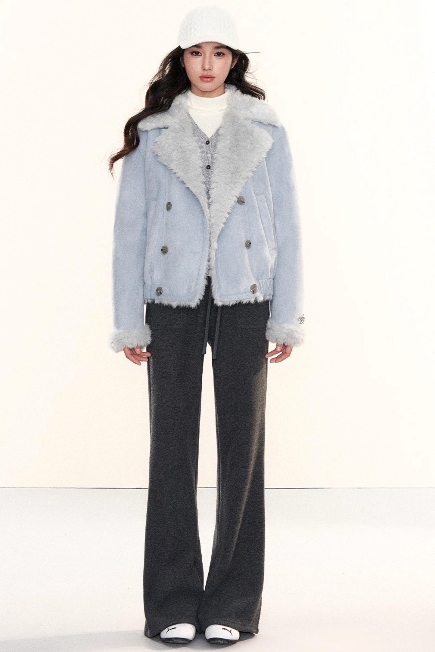 Double-Breasted Fur Coat