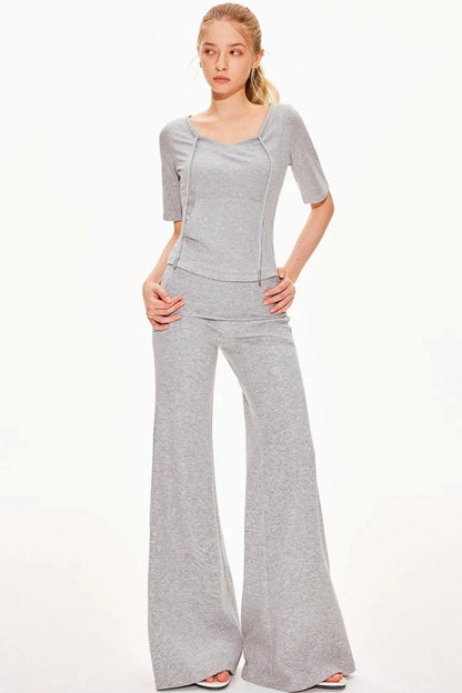 Lyocell Knit V-Neck Ensemble Set-Up