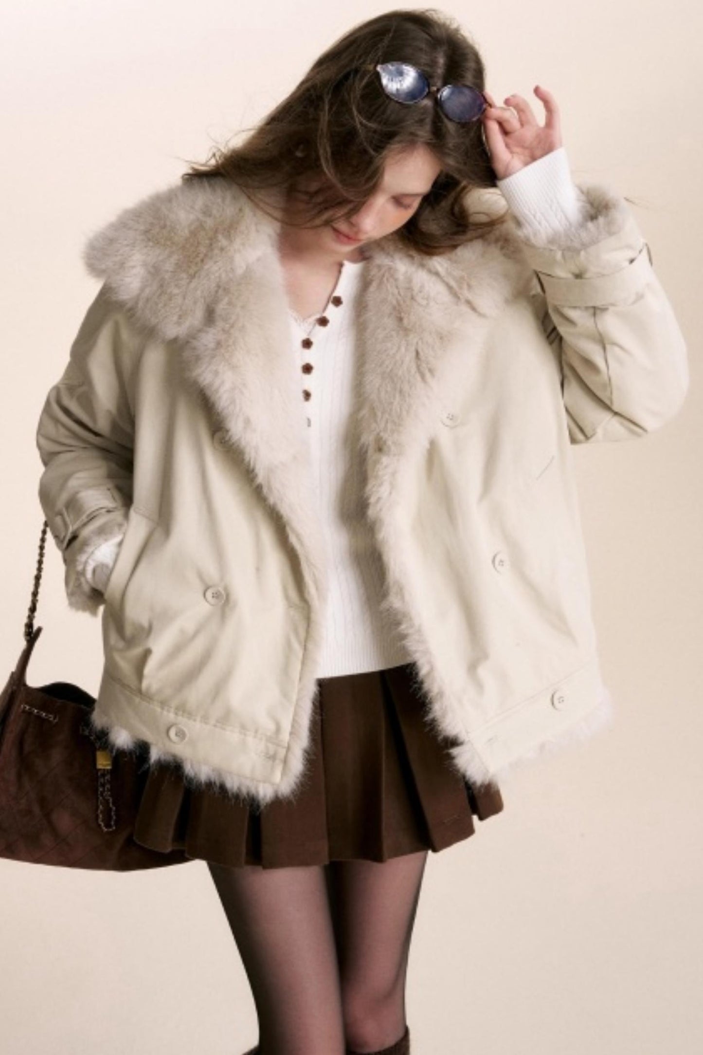 Fine Cable Knit Cardigan