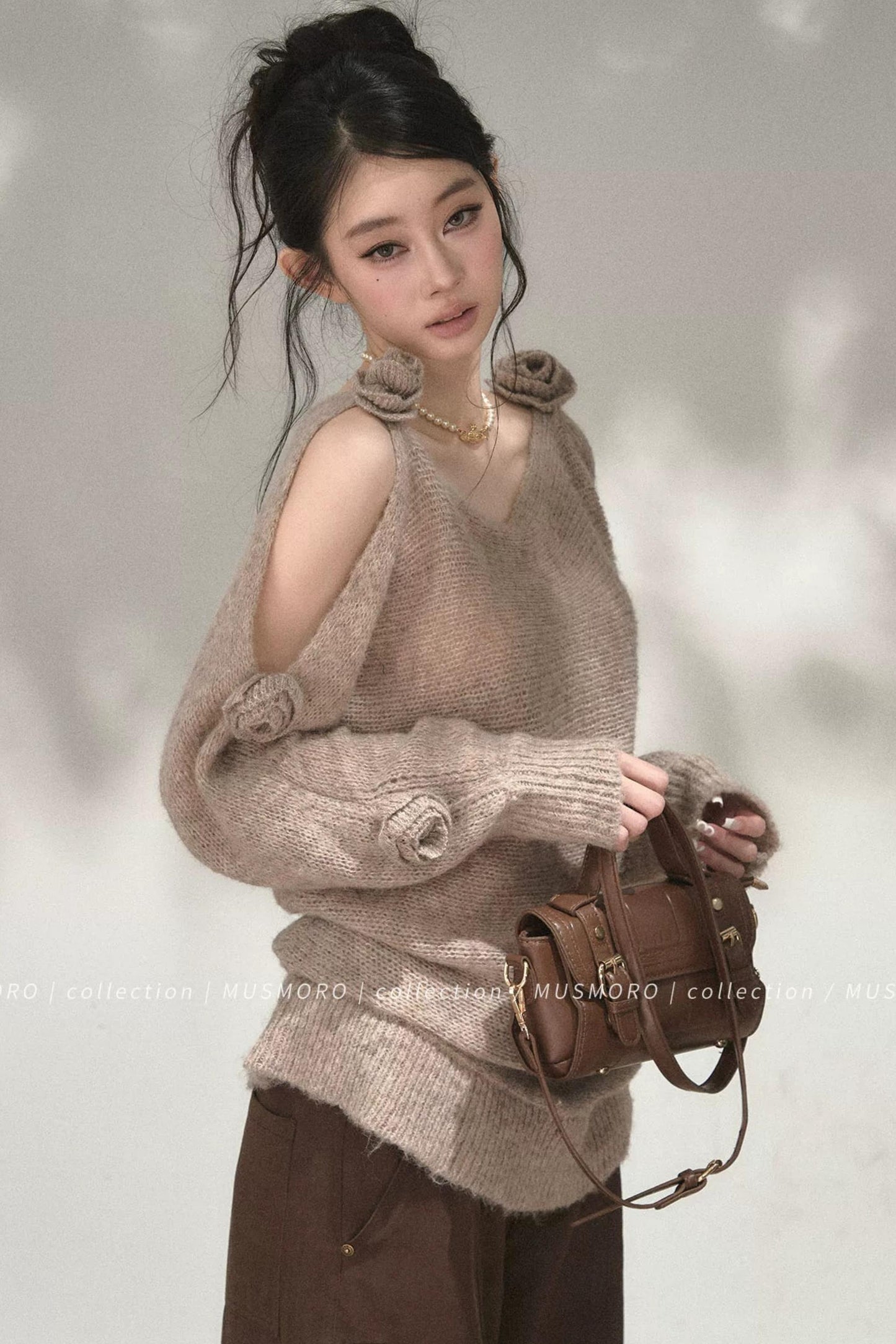 Asymmetrical Wool Mohair Knit Top
