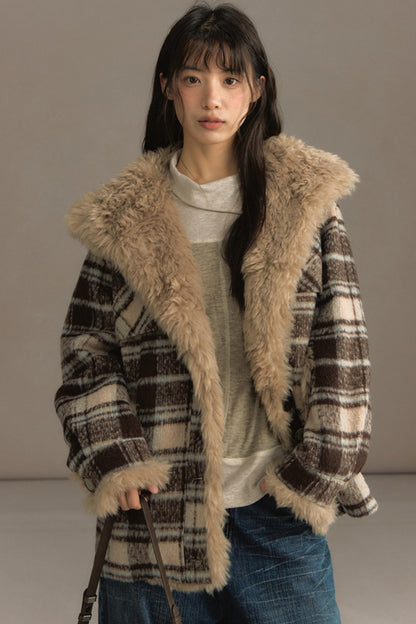 Fuji Plaid Woolen Jacket
