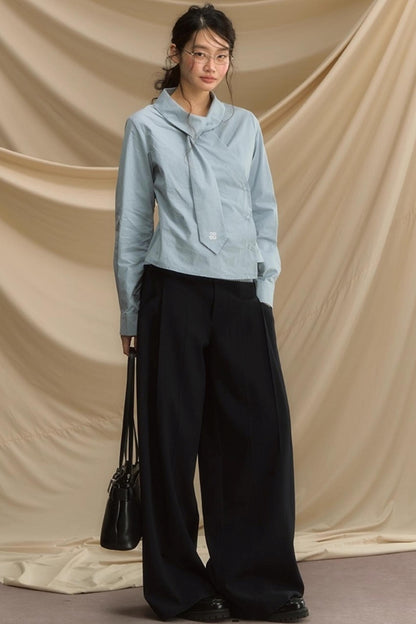 Relaxed Diagonal Plaid Shirt