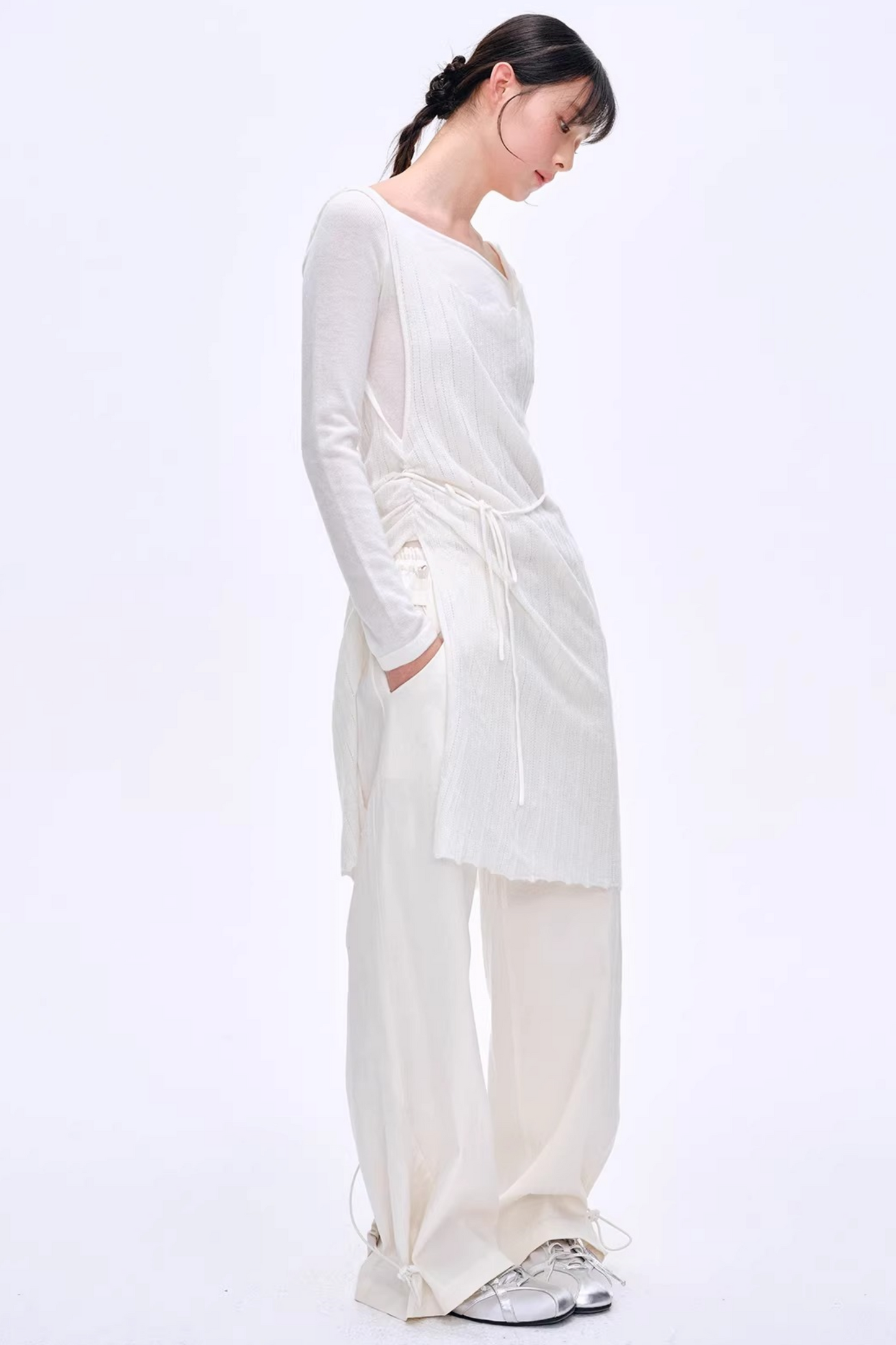 Lyocell Blend Color-Block Pants