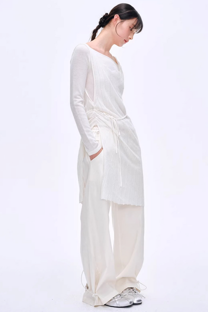 Lyocell Blend Color-Block Pants