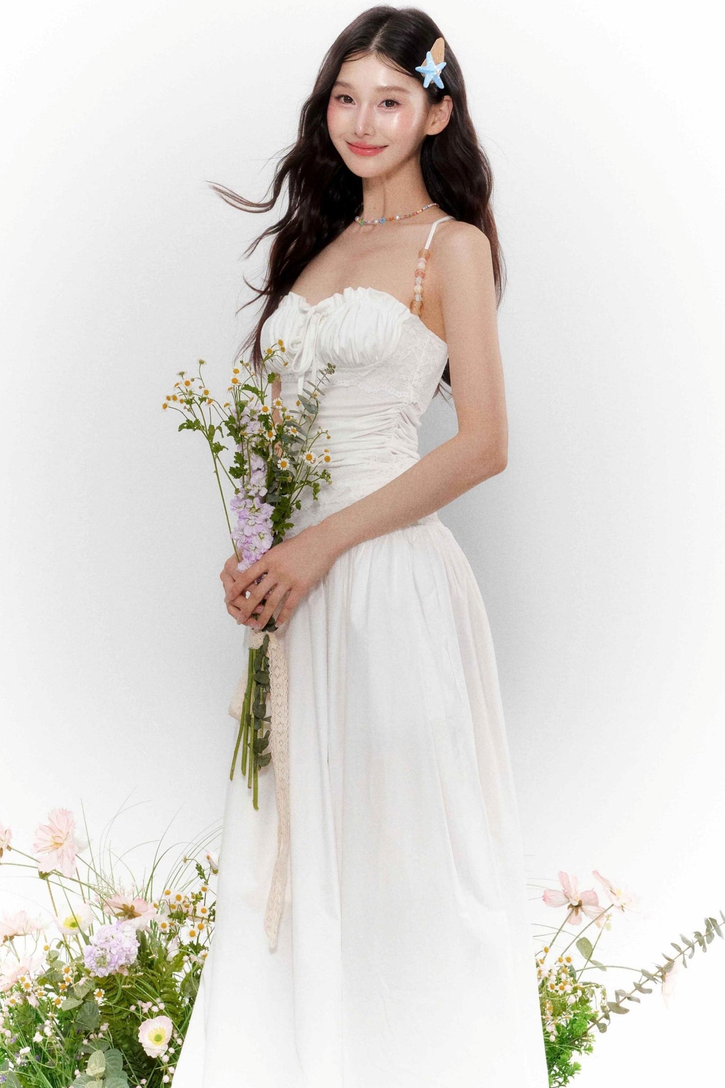 Island Lace-Up Halter Dress