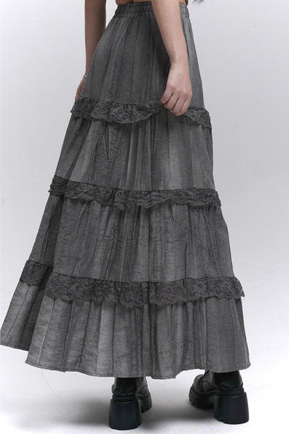 Gray Halter Skirt Top Set-Up