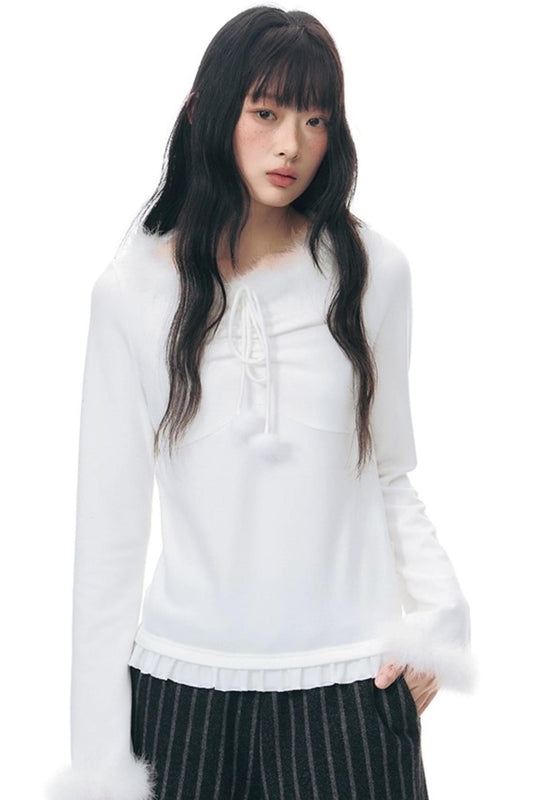 Furry Patchwork Base Layer Top