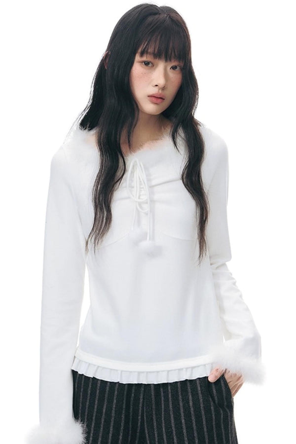 Furry Patchwork Base Layer Top