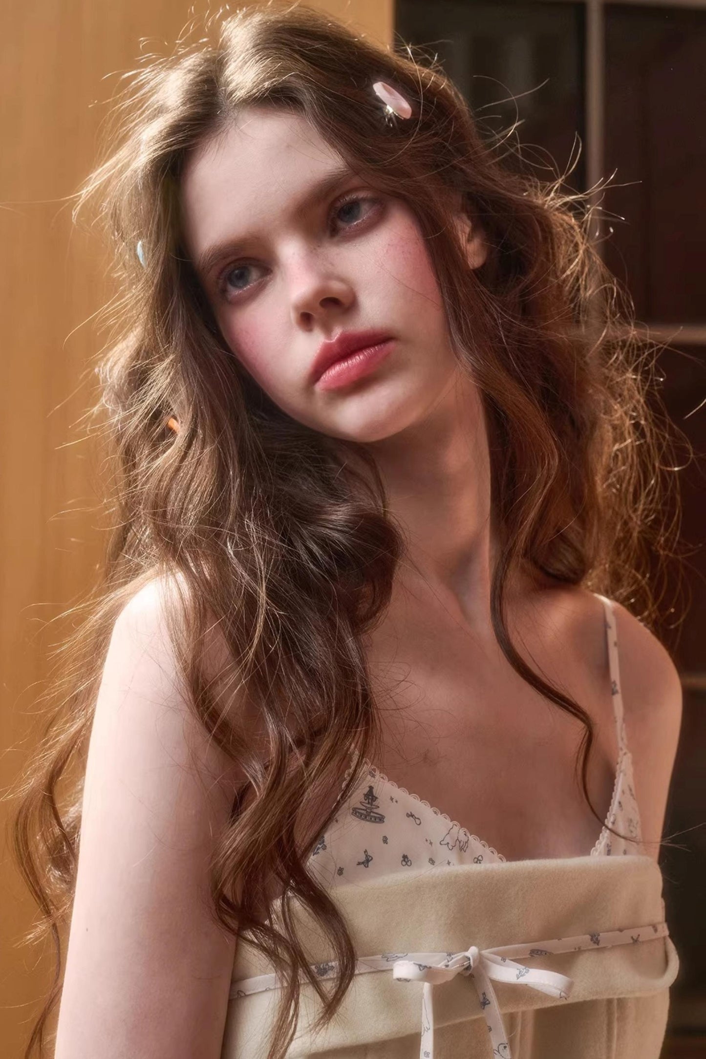 Wool Fluffy Camisole Dress