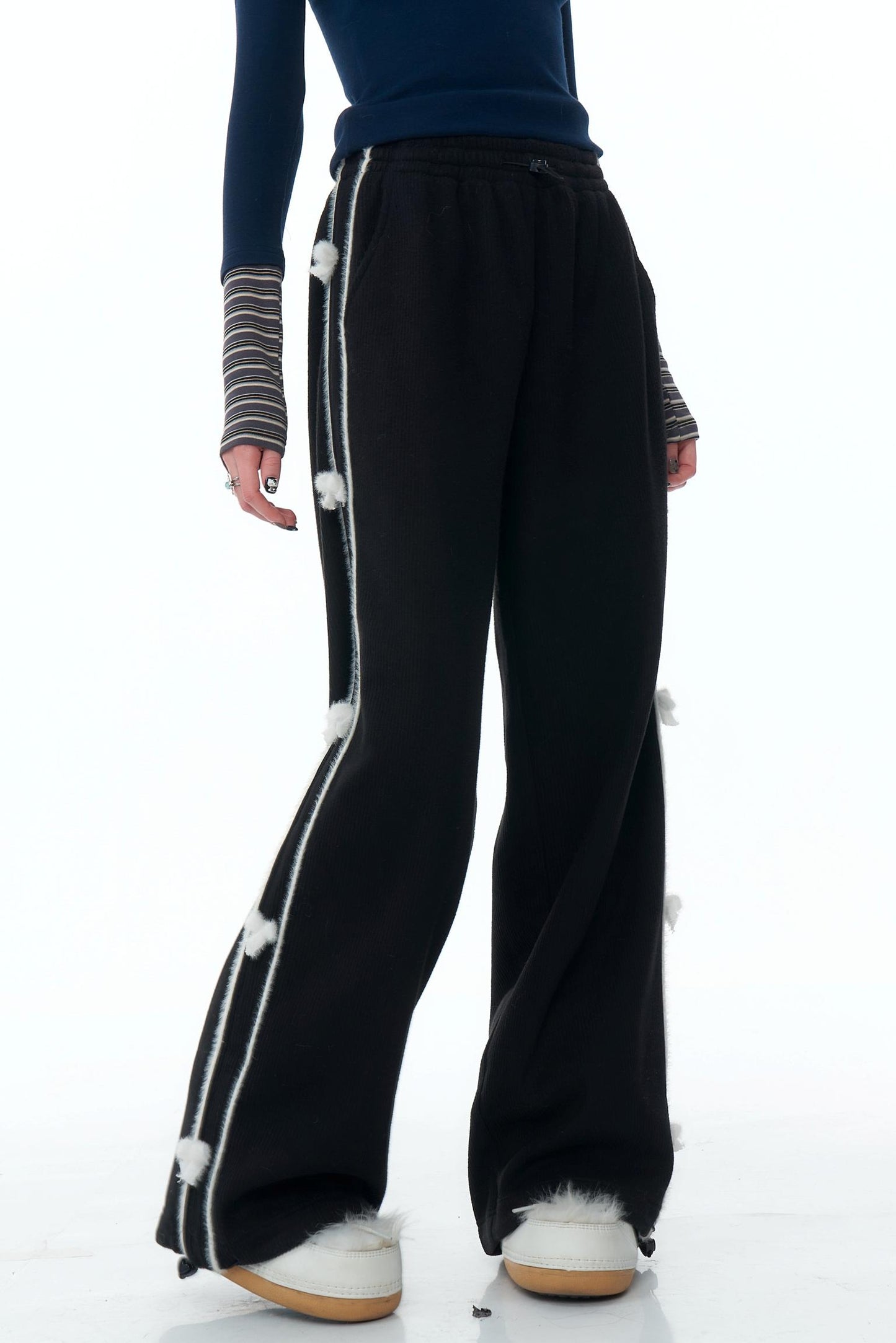 Wide-Leg Casual Velvet Sweatpants