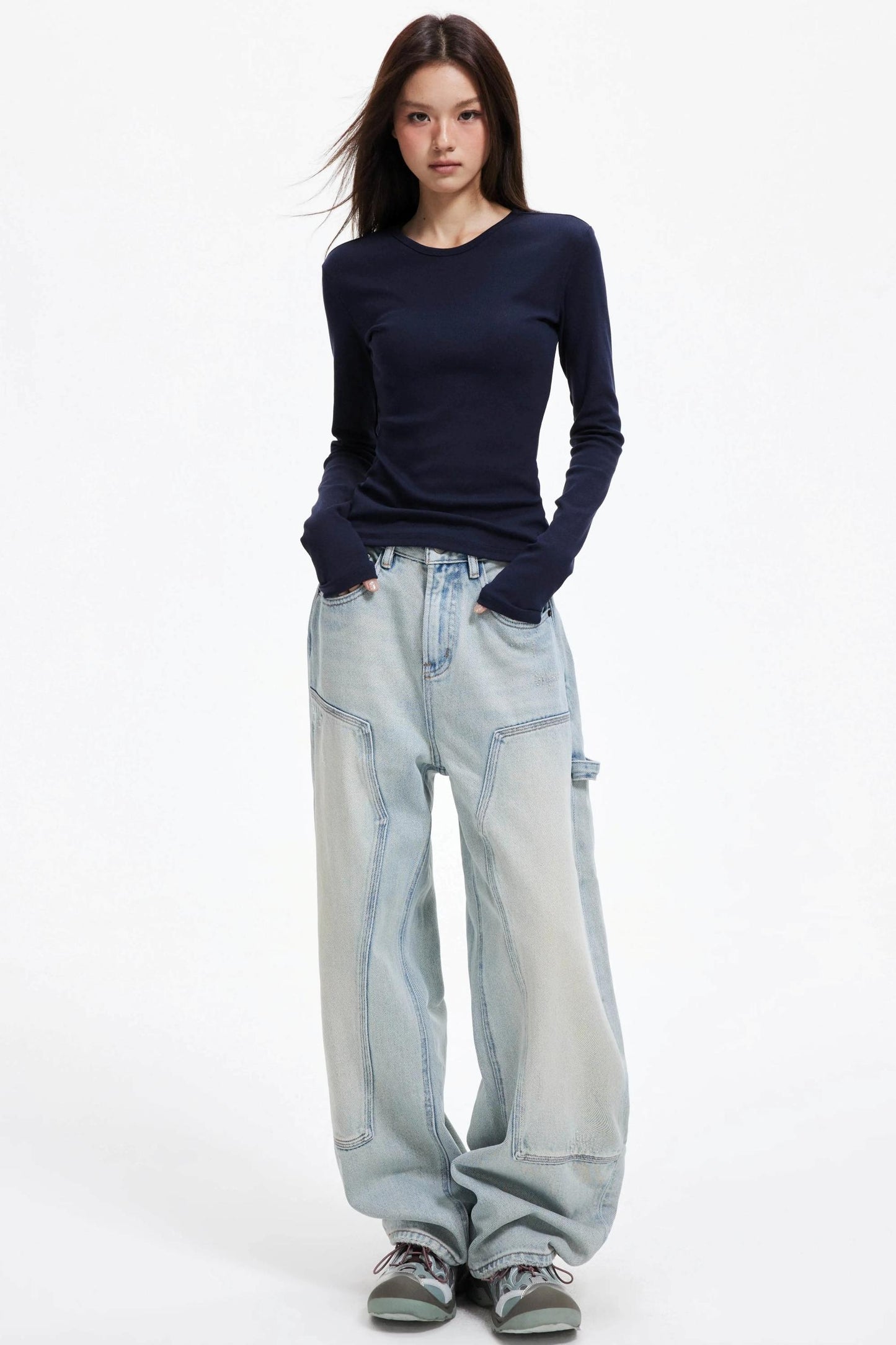 Slim Round Neck Long Sleeve Knitwear