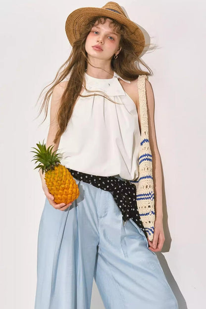 Pleated Organza Pants