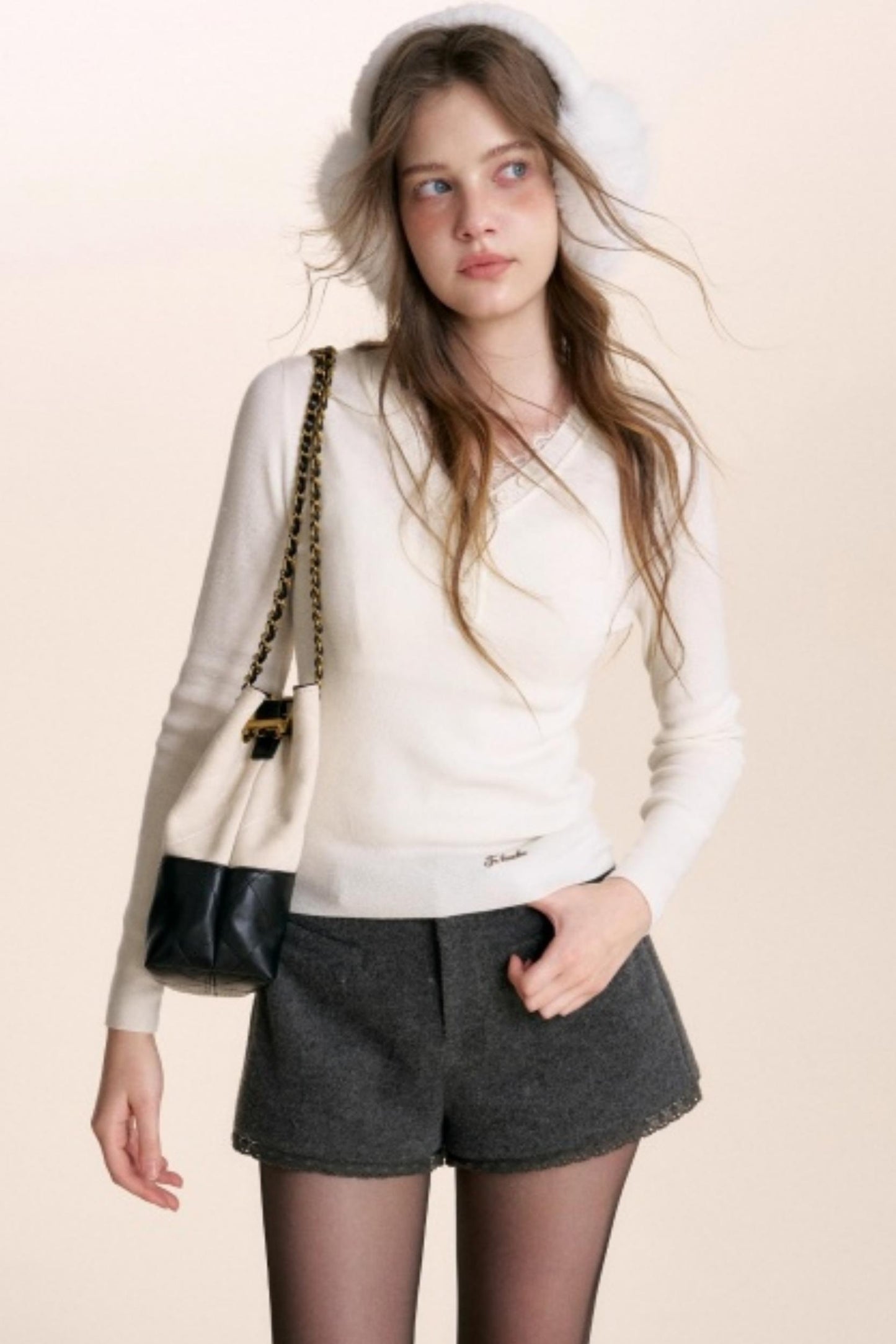 Custom-Dyed Wool Lace Shorts