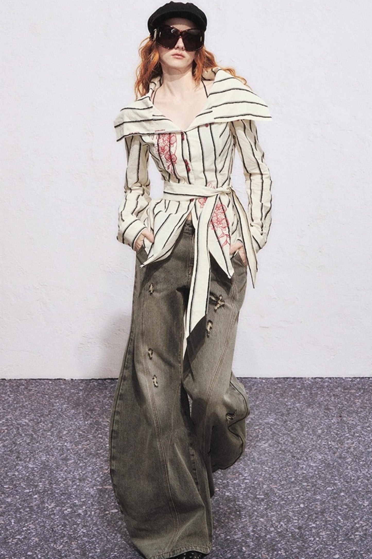 Embroidered Slim Striped Shirt