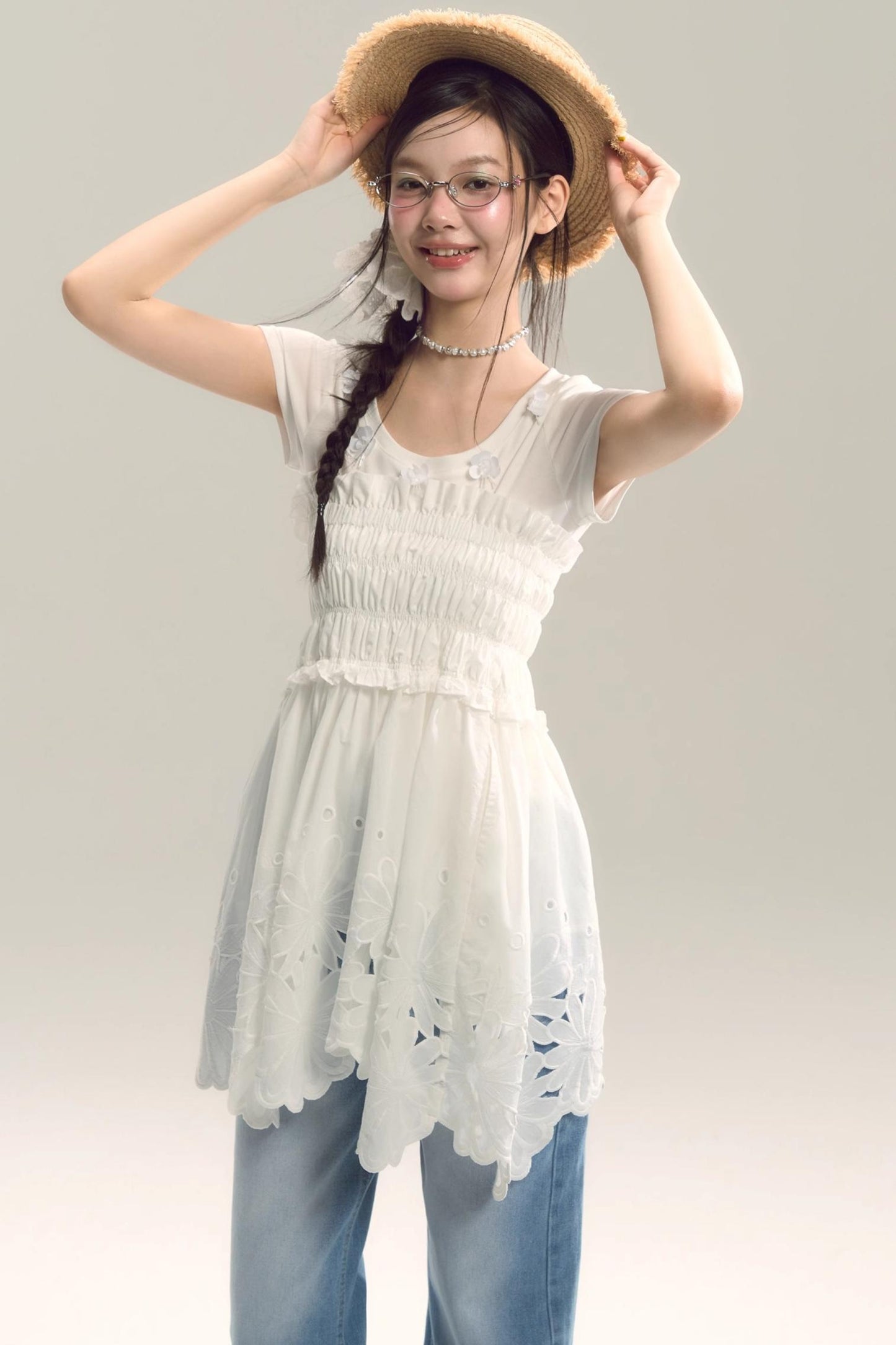 Whispering Daisy Asymmetrical Skirt Top