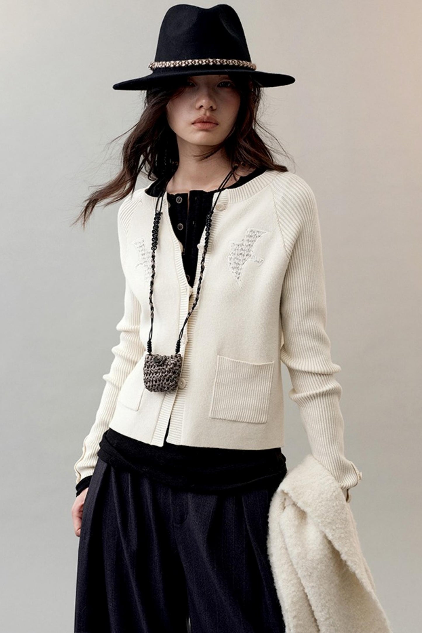 Feather Shadow Knitted Cardigan