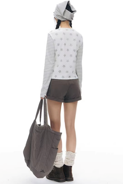 와플 니트 버튼 모자