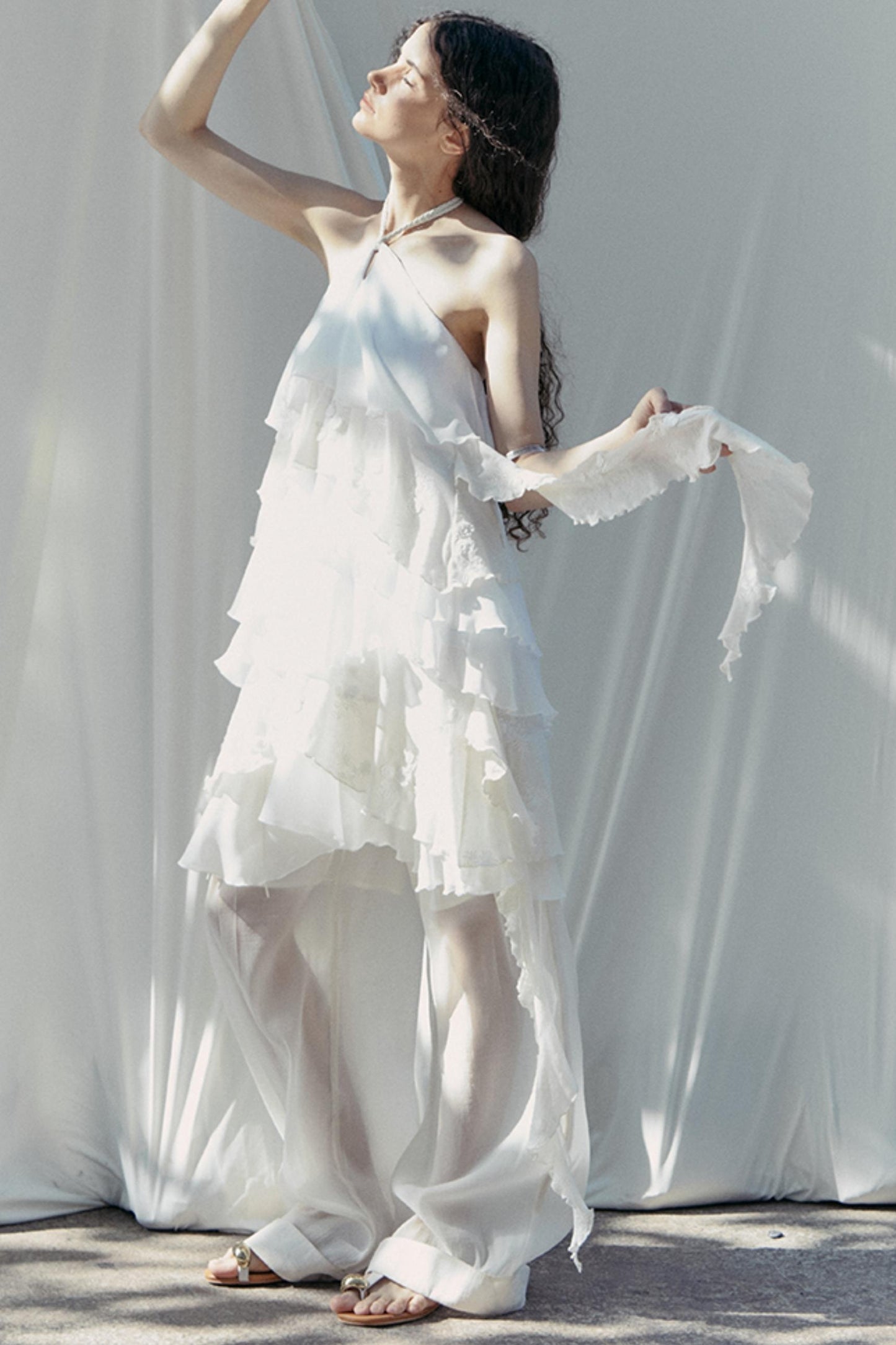 Handmade Beaded Wide Leg Pants