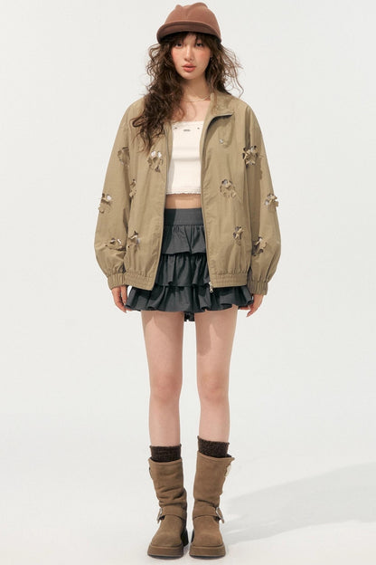 Autumn Cropped Flower Jacket