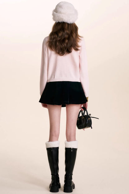 French Velvet A-Line Skirt