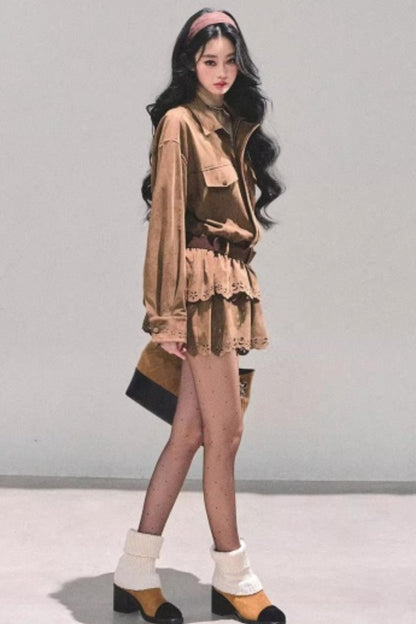 Cowhide Velvet Winter Dress