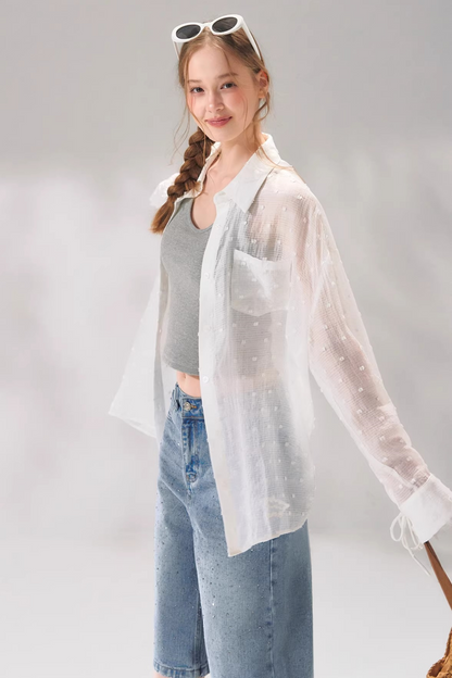 Rhinestone Denim Cropped Pants