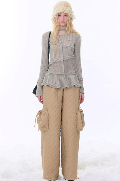 Retro Ruffled Knit Top