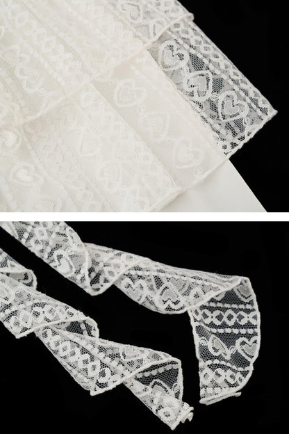 White Lace Layered Casual Shorts