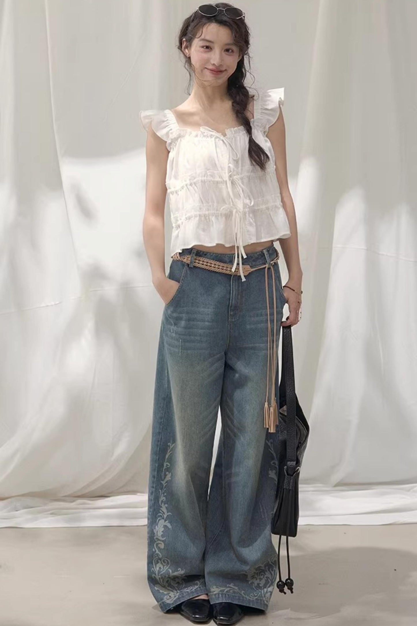 Laser Embossed Vintage Jeans
