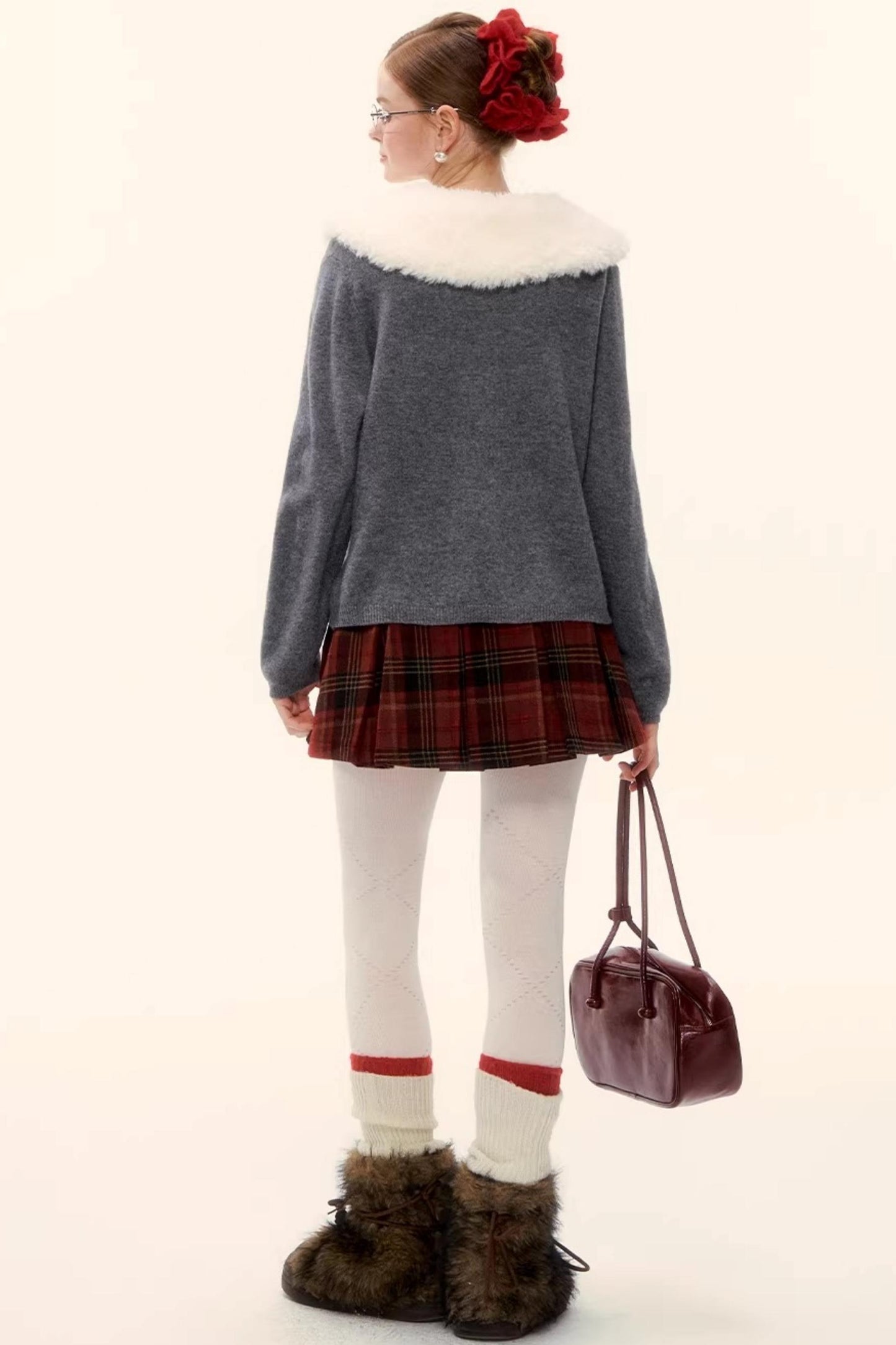 Retro Plaid Wool Skirt