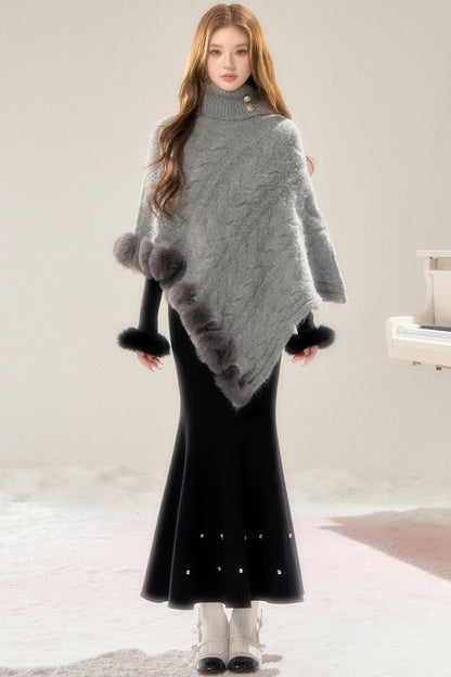 Winter Love Song Knitted Cape