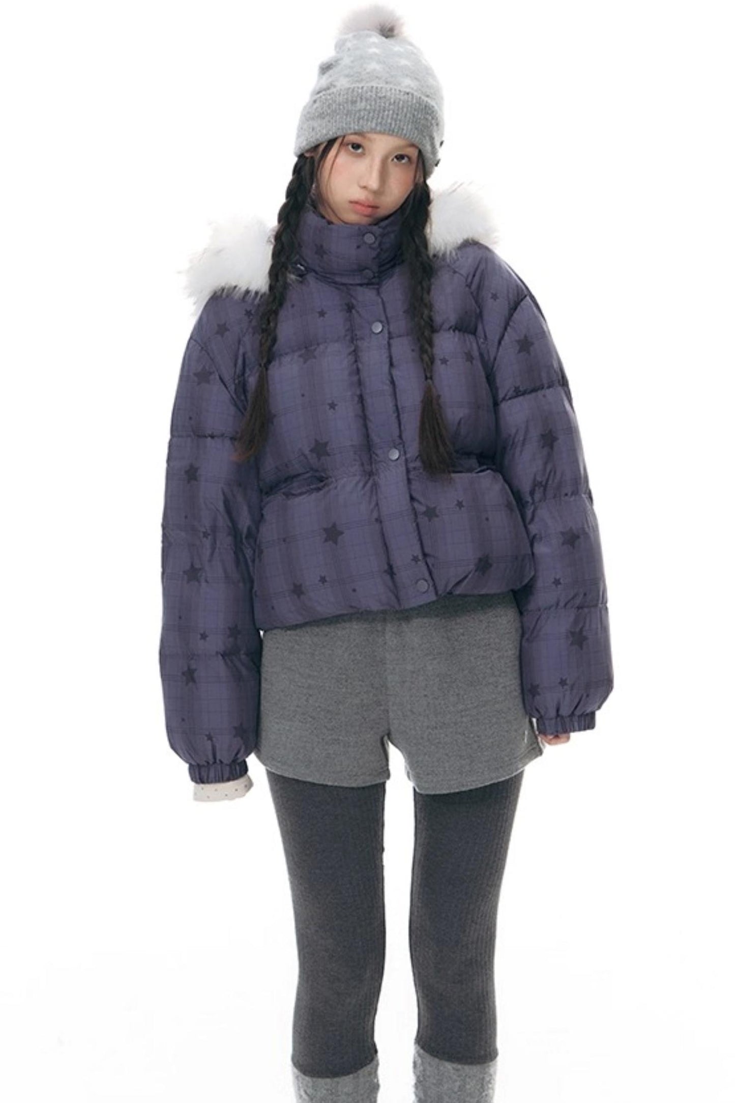 Patchwork Tweed Bootcut Shorts