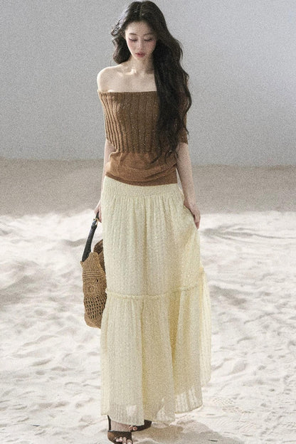 Youthful Off-Shoulder Knit Top