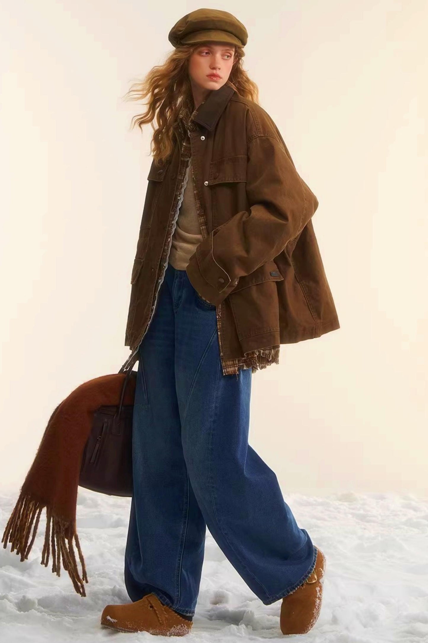 Brushed Distressed Retro Jeans