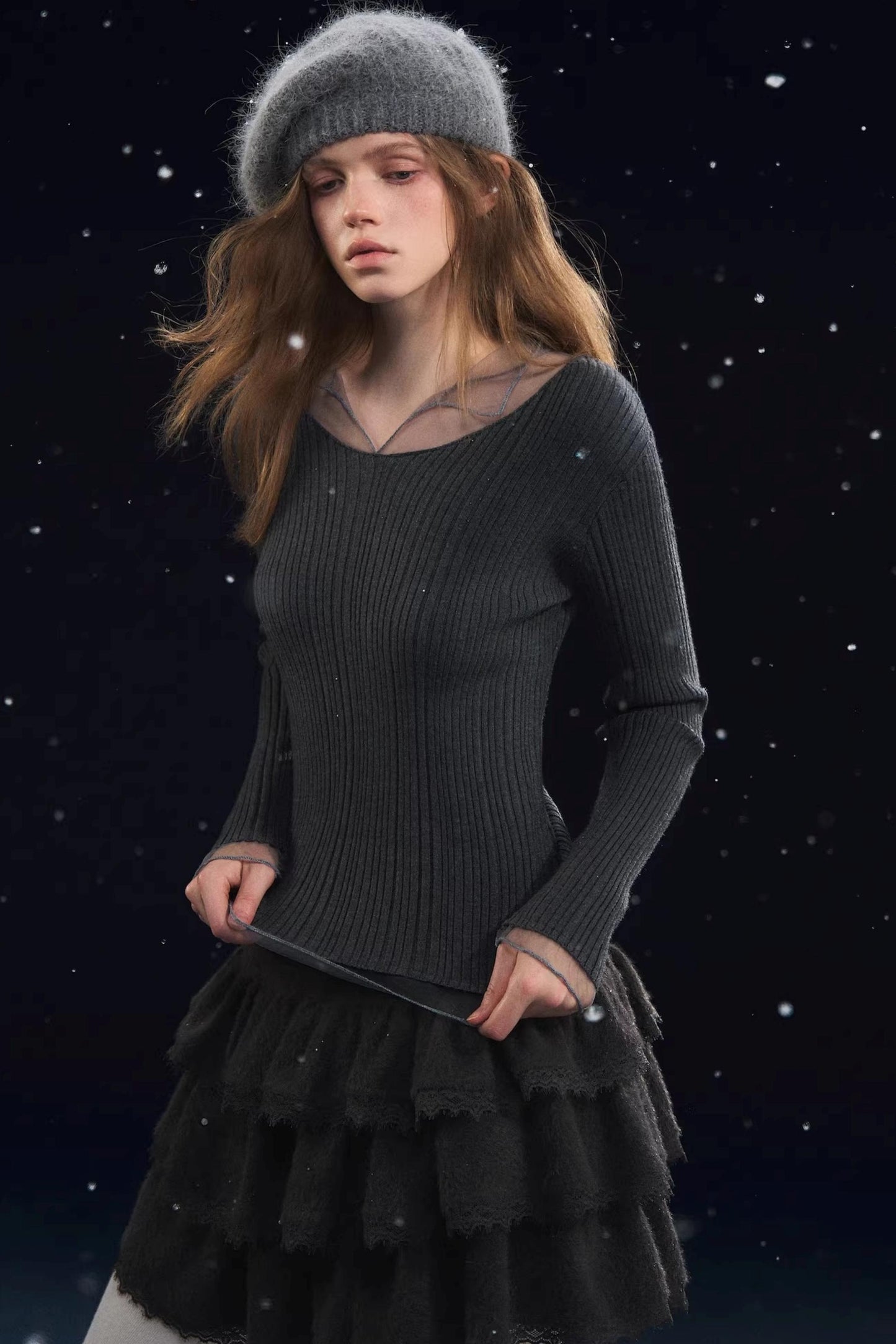 Mesh Splicing High-Elastic Base Shirt